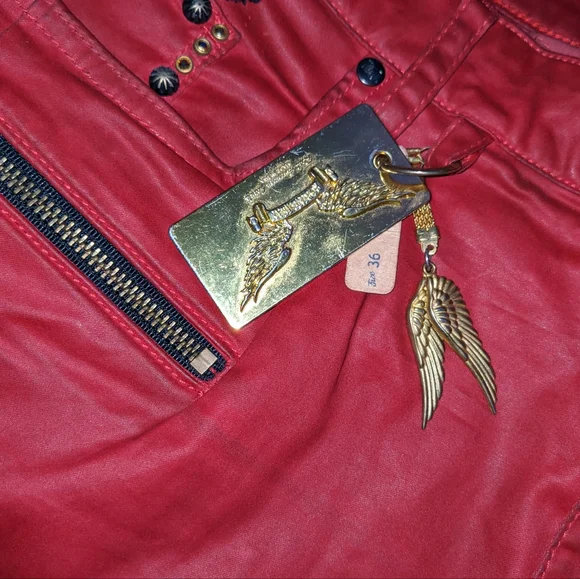 Robin's Jean Red Biker Shorts Size:36